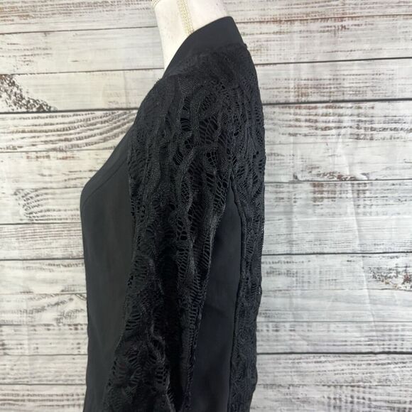 Cache Full Zip Front Lace Jacket size 4 Slinky Stretch Wedding Cocktail Disco - Picture 9 of 12